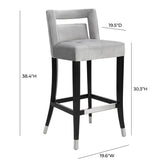 Hart Grey Velvet Bar Stool Model: TOV-BS25